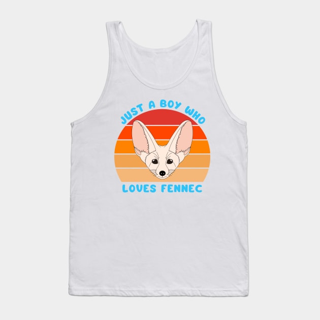 Vintage Just a boy who loves fennec. Cute little fox. Tank Top by Cute Tees Kawaii